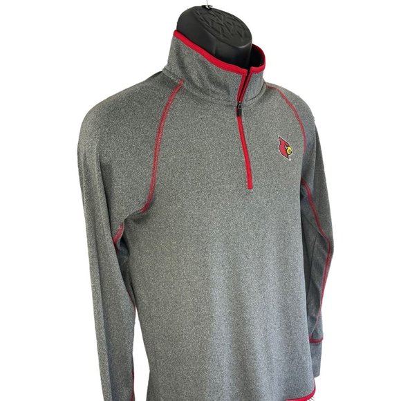 Louisville Cardinals Colosseum Pullover Long sleeve Shirt - Heathered Charcoal - Picture 5 of 11